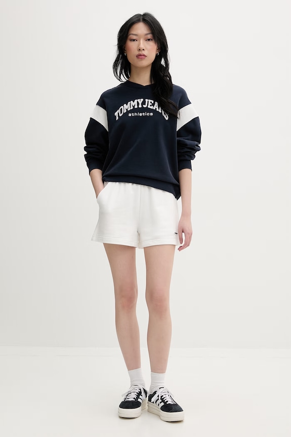 Tommy Jeans bluza damska bawełniana DW0DW22365 granatowy SS26
