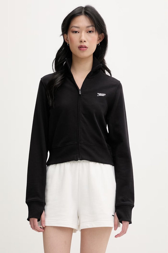 Tommy Jeans mikina dámska bavlnená čierna DW0DW22580