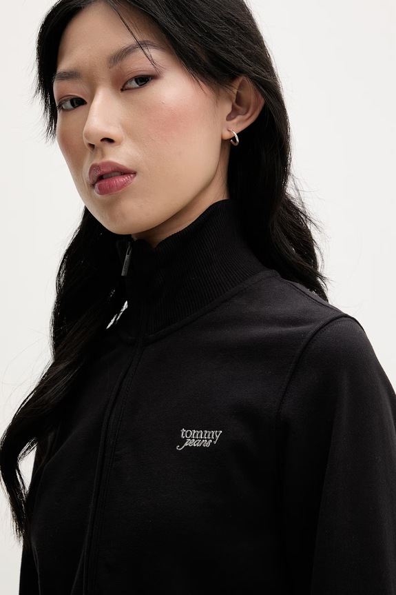 Tommy Jeans mikina dámska bavlnená čierna DW0DW22580