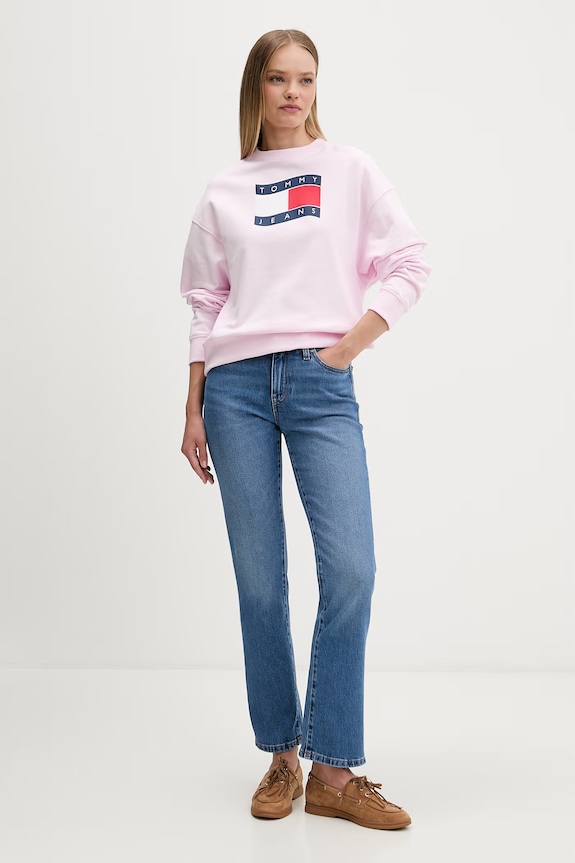 Tommy Jeans bluza damska bawełniana DW0DW22742 różowy SS26