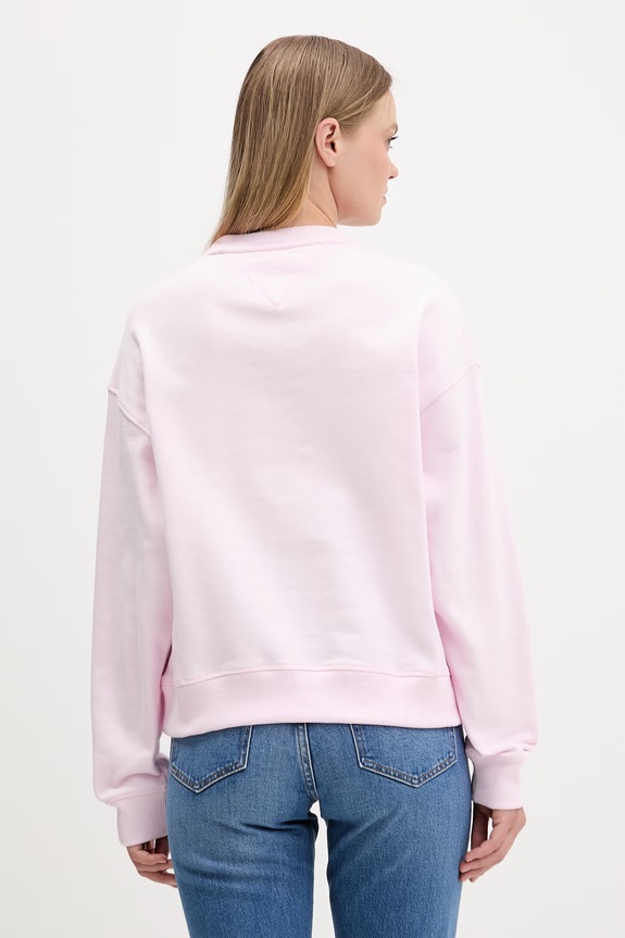 Odzież Tommy Jeans bluza damska bawełniana DW0DW22742 różowy