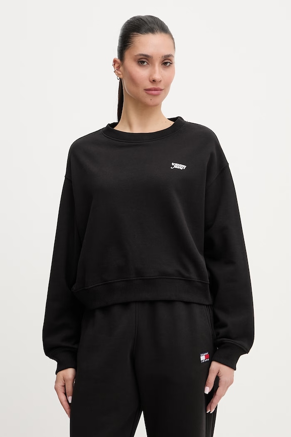 Tommy Jeans mikina dámská bavlněná černá DW0DW22996