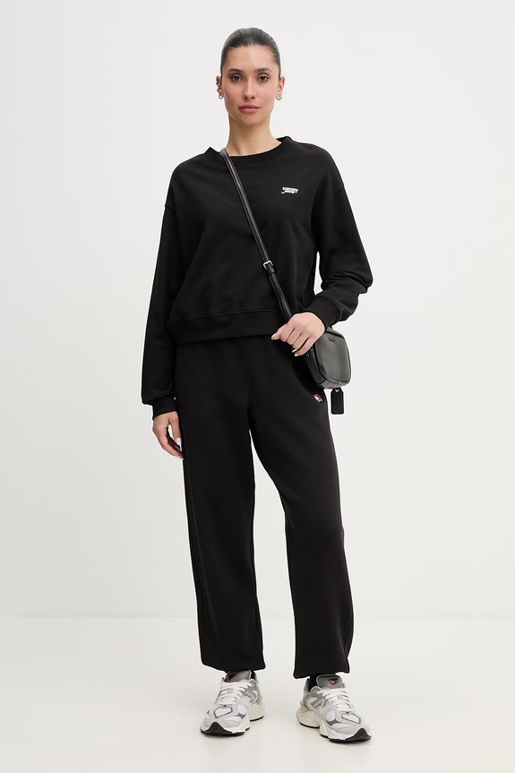 Tommy Jeans mikina dámská bavlněná DW0DW22996 černá SS26