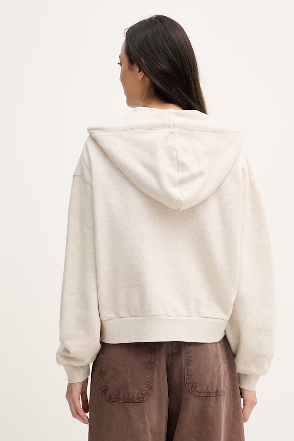 Oblečenie Tommy Hilfiger mikina na zips dámska bavlnená WW0WW47845 béžová