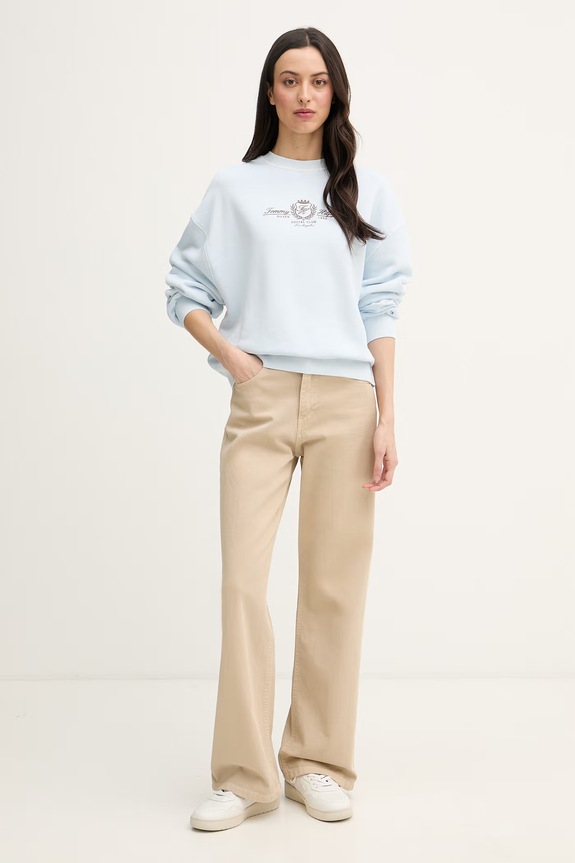 Tommy Hilfiger mikina dámska bavlnená WW0WW48733 modrá SS26