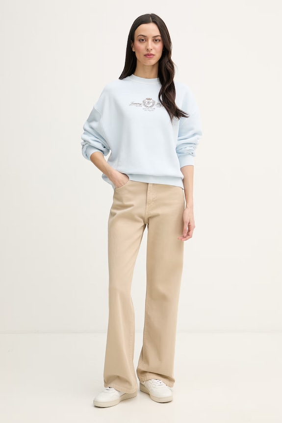 Tommy Hilfiger mikina dámska bavlnená WW0WW48733 modrá SS26