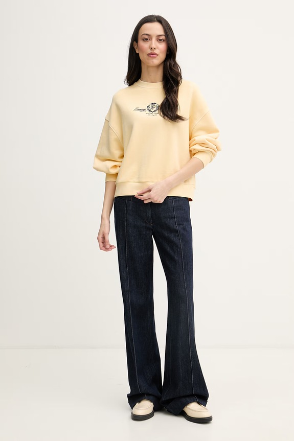 Tommy Hilfiger mikina dámska bavlnená WW0WW48733 žltá SS26