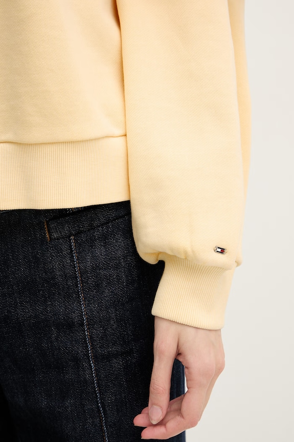 Tommy Hilfiger mikina dámska bavlnená WW0WW48733 žltá