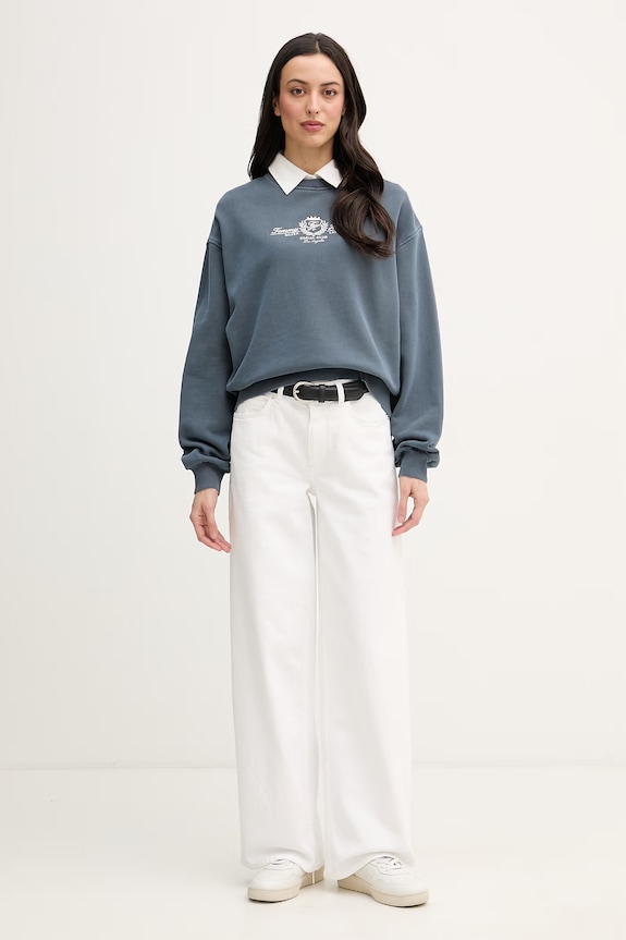Tommy Hilfiger mikina dámska bavlnená WW0WW48733 tmavomodrá SS26