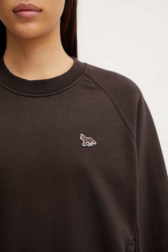Maison Kitsuné Baby Fox кофта оверсайз из хлопка для женщин коричневый QW00303KM0342