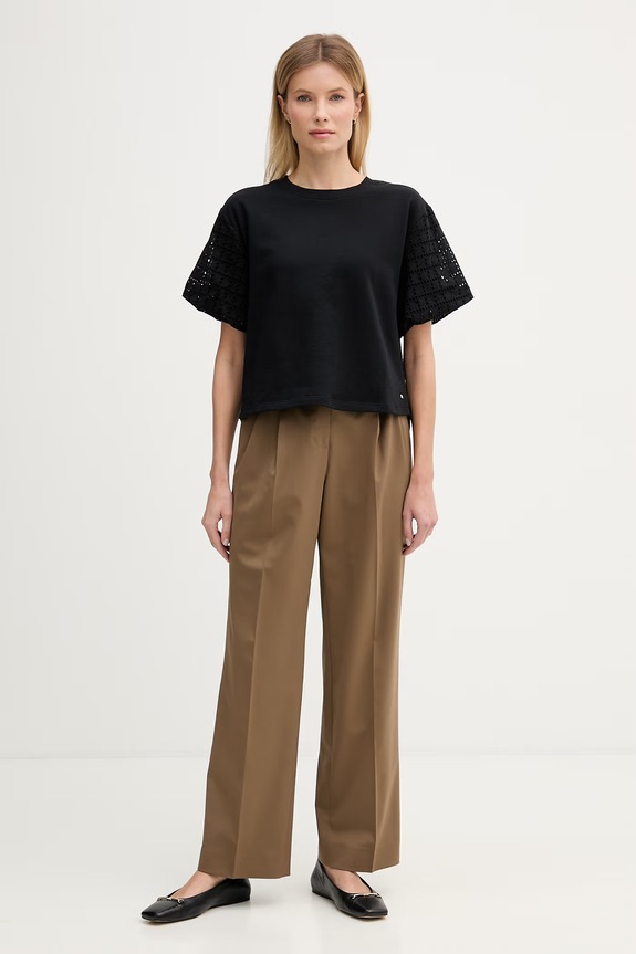 Dkny t-shirt bawełniany DJ6T1731 czarny SS26