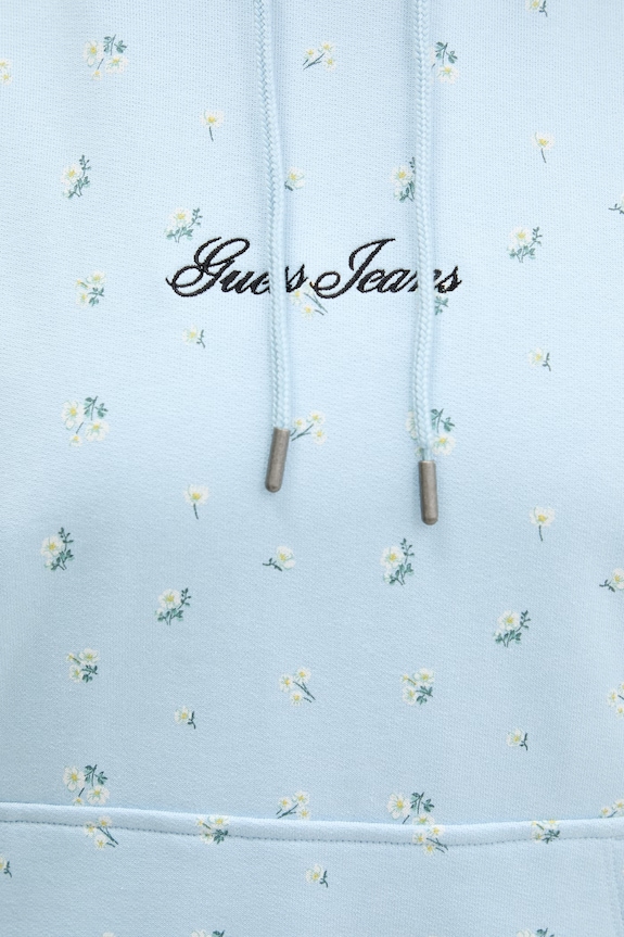 Guess Jeans mikina s kapucňou dámska bavlnená W6GQ27.KE901 modrá