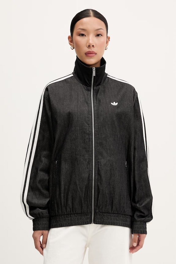 adidas Originals кофта, яка розстібається жіноча бавовняна чорний KW8758