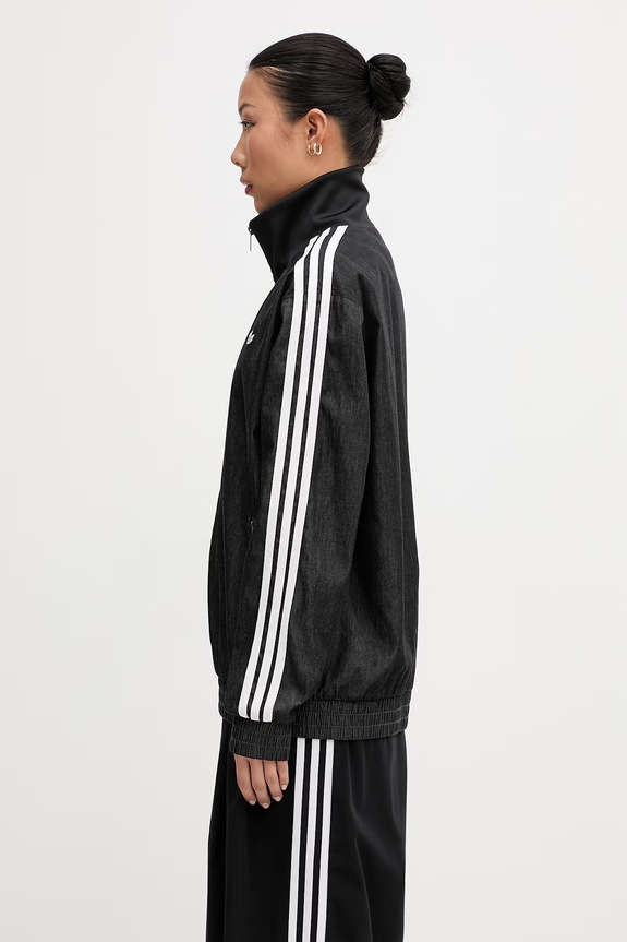 adidas Originals bluza rozpinana bawełniana damska KW8758 czarny SS26