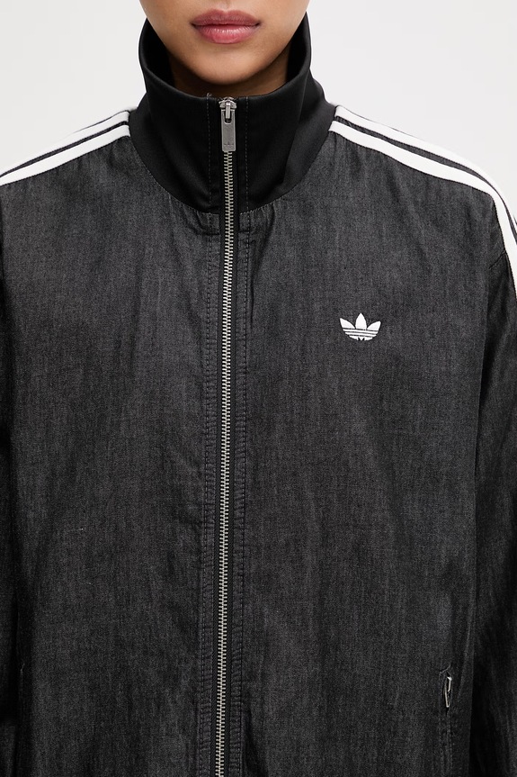 adidas Originals bluza rozpinana bawełniana damska czarny KW8758
