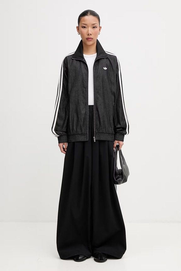 adidas Originals bluza rozpinana bawełniana damska KW8758 czarny