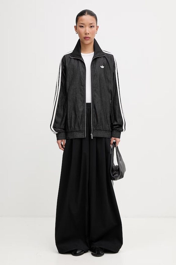 adidas Originals bluza rozpinana bawełniana damska KW8758 czarny