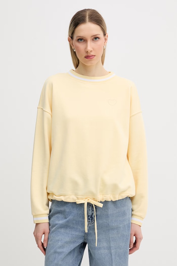 Marc Aurel bluza oversize damska z bawełną żółty 7292B10145