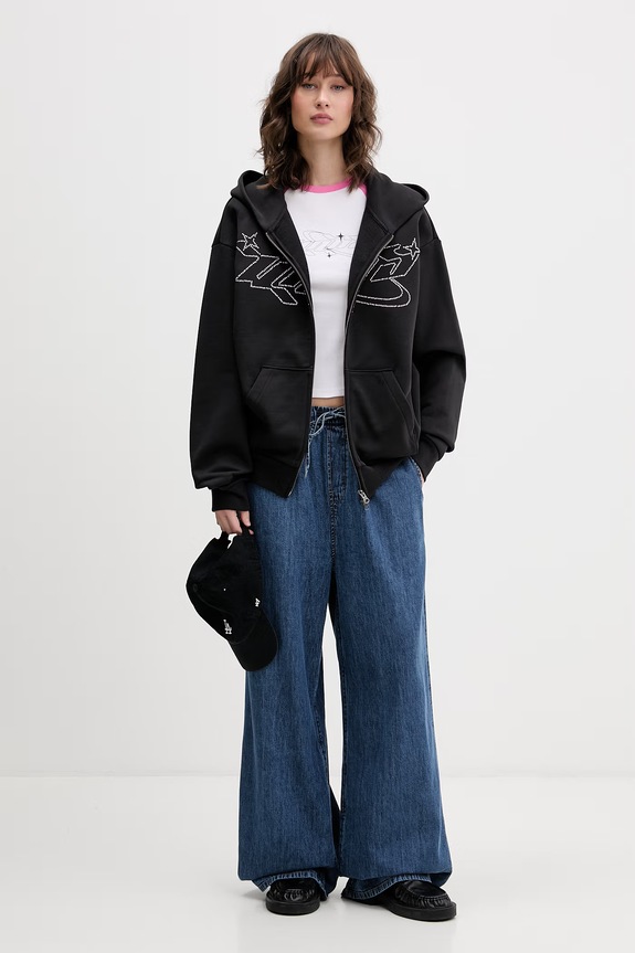 Vans mikina s kapucí dámská bavlněná VN000XDNBLK1 černá SS26