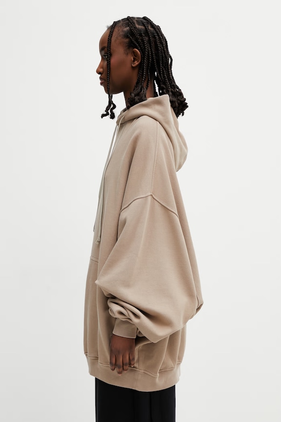 Rick Owens DRKSHDW Hun кофта с капюшоном хлопковая женская DS01F4232.FP бежевый SS26