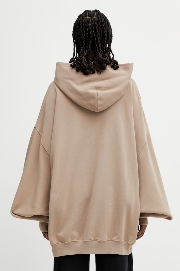 Одежда Rick Owens DRKSHDW Hun кофта с капюшоном хлопковая женская DS01F4232.FP бежевый