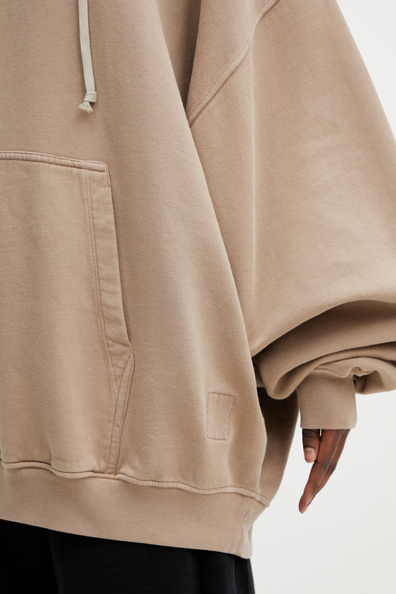 Rick Owens DRKSHDW Hun кофта с капюшоном хлопковая женская бежевый DS01F4232.FP
