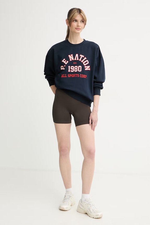 P.E Nation bluza damska z bawełną Backspin 261F118 granatowy SS26