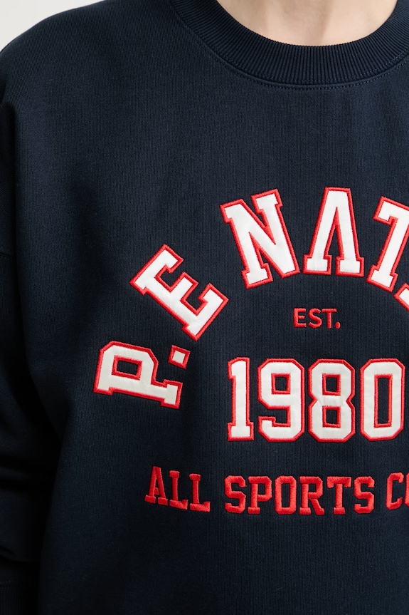 P.E Nation bluza damska z bawełną Backspin 261F118 granatowy