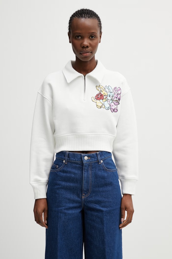 Kenzo Sweat bluza bawełniana damska biały FG52SW5004MJ