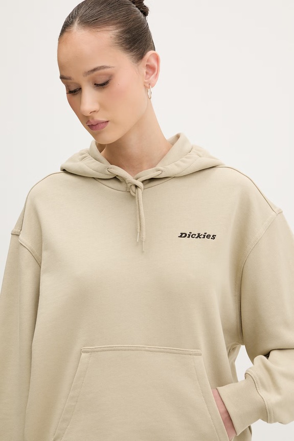 Dickies bluza z kapturem damska bawełniana zielony DK0A889ZL441