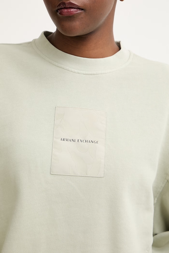 Armani Exchange hanorac pentru femei, din bumbac XW001734.AF18990 verde