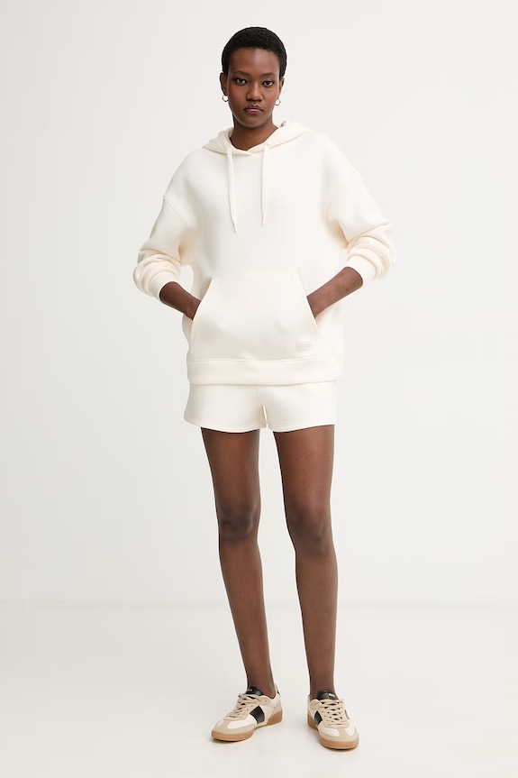 Armani Exchange mikina s kapucňou dámska s viskózou XW002042.AF21290 béžová SS26