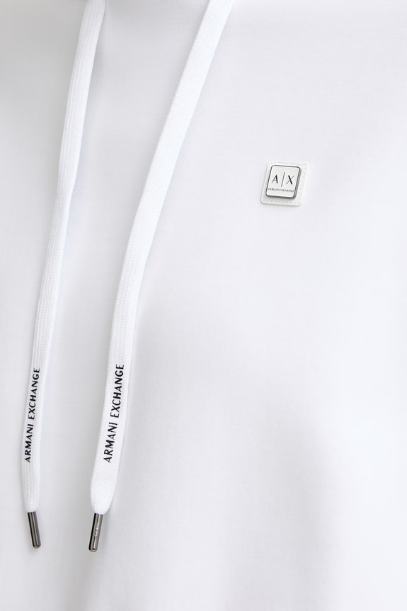 Armani Exchange mikina s kapucňou dámska bavlnená XW002217.AF10818 biela