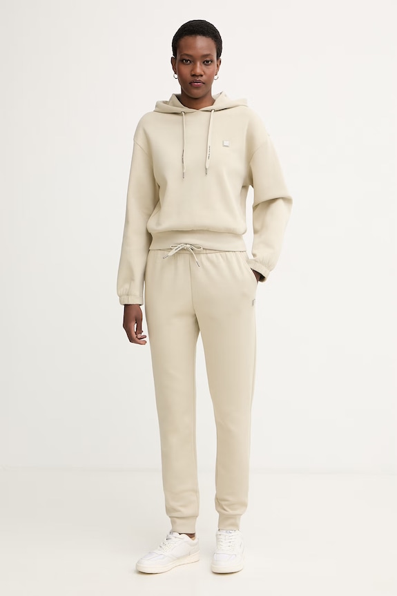 Armani Exchange bluza z kapturem damska bawełniana XW002217.AF10818 beżowy SS26