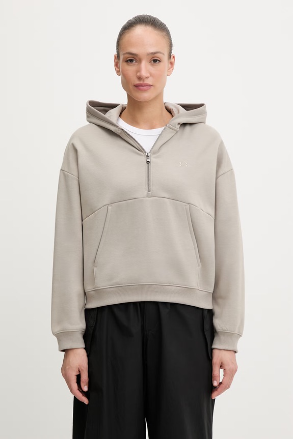 Under Armour μπλούζα με κουκούλα Γυναικεία Icon Fleece μπεζ 6012843