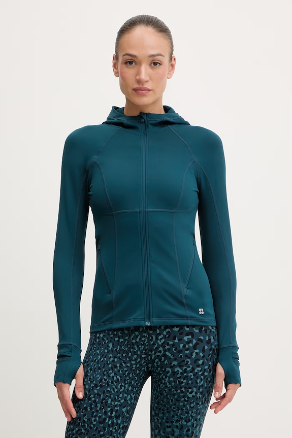 Sweaty Betty bluza treningowa damska Pro Run turkusowy SB9668