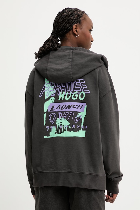 HUGO Blue bluza rozpinana damska bawełniana Doa B_4 szary 50560881