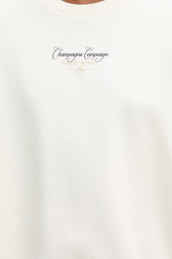 HUGO bluza damska bawełniana Classic crew_8 50561270 beżowy