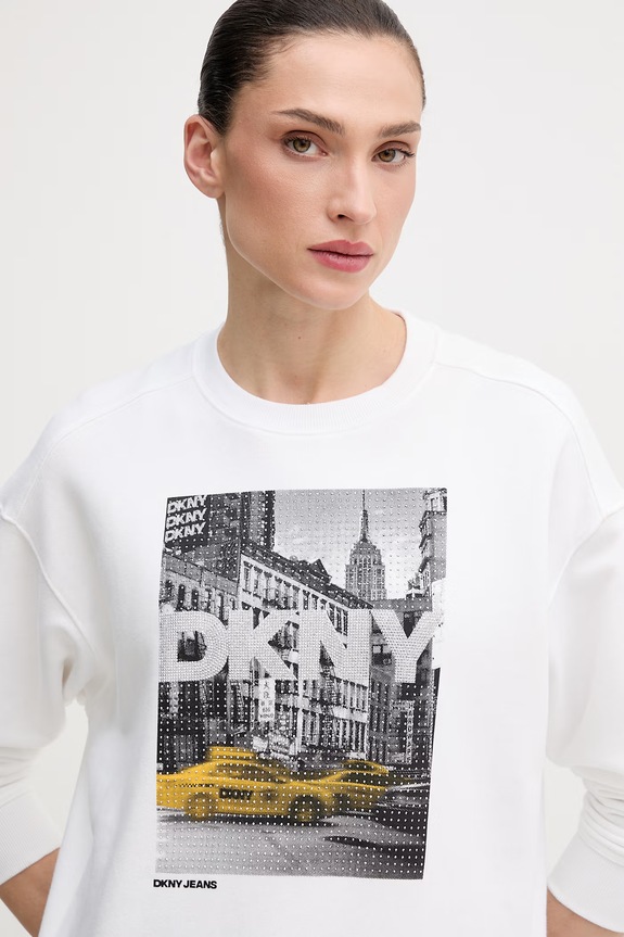 Dkny felpa in cotone bianco DJ6T1759