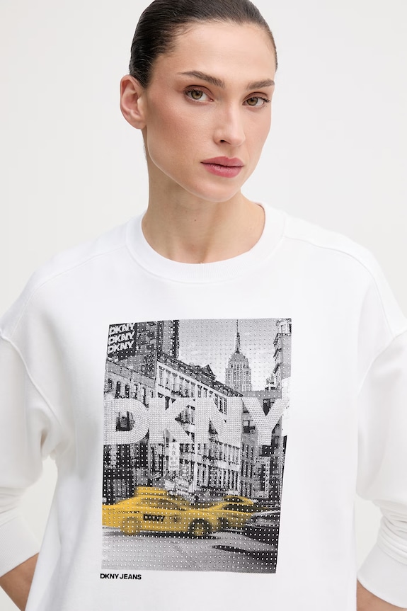 Dkny felpa in cotone bianco DJ6T1759