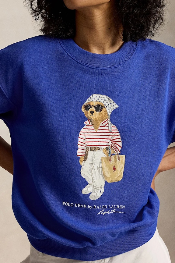 Polo Ralph Lauren Women's cotton sweatshirt ISLAND FLC-KNT-SWEATSHIRT blue 211A12730001