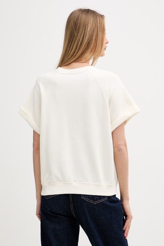 Ρούχα Polo Ralph Lauren t-shirt γυναικείο βαμβακερό ISLAND FLEECE-KNT-SWEATSHIRT 211B20069001 μπεζ