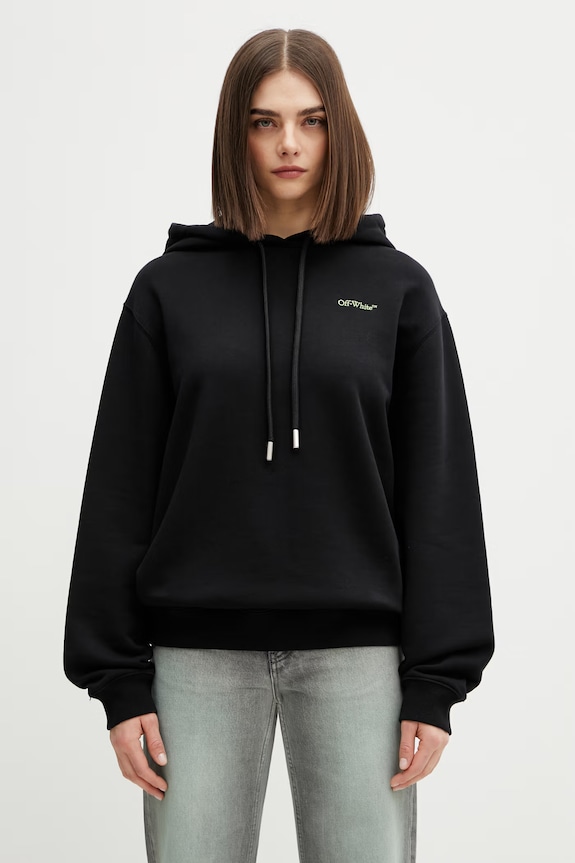 Clothing Off-White Arrow Leaves Women's cotton hoodie 2BB035S26FLE003 black