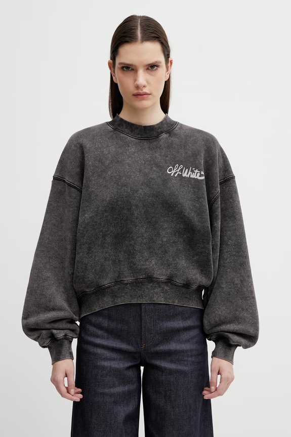 Clothing Off-White cotton sweatshirt Off Marker 2BA075S26FLE002 black