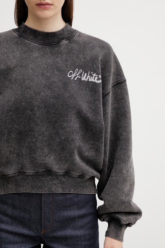 Off-White cotton sweatshirt Off Marker black 2BA075S26FLE002