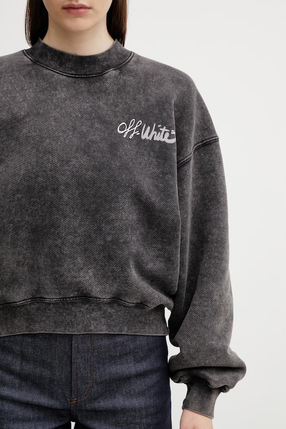 Off-White cotton sweatshirt Off Marker black 2BA075S26FLE002