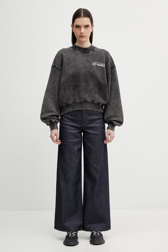 Off-White cotton sweatshirt Off Marker 2BA075S26FLE002 black