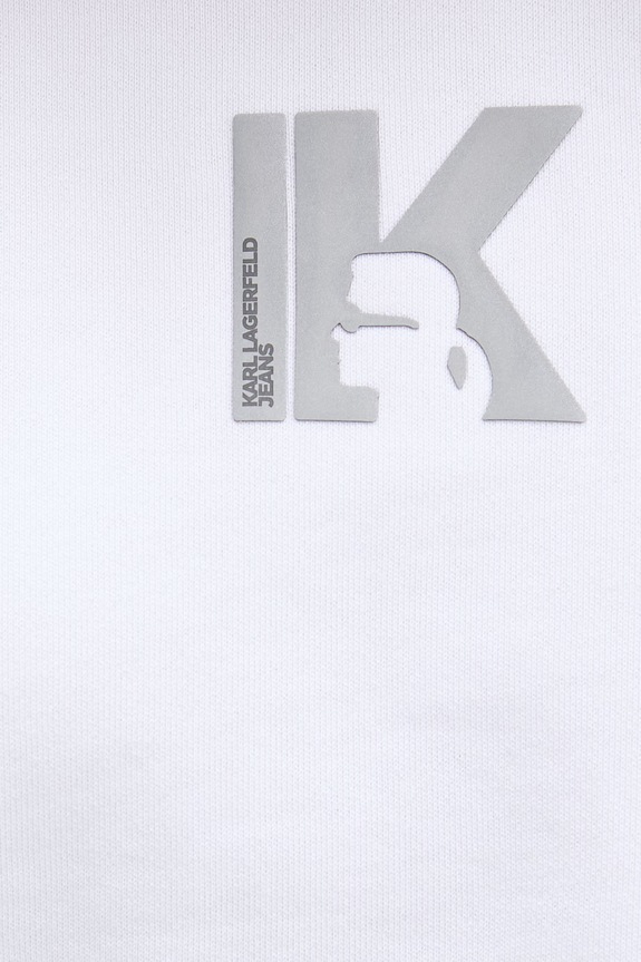 Karl Lagerfeld Jeans Mikina s kapucňou dámska bavlnená B2W20037 biela
