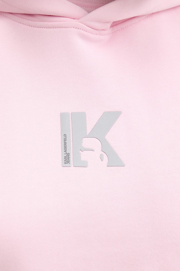 Karl Lagerfeld Jeans hanorac cu glugă pentru femei, din bumbac B2W20037 roz