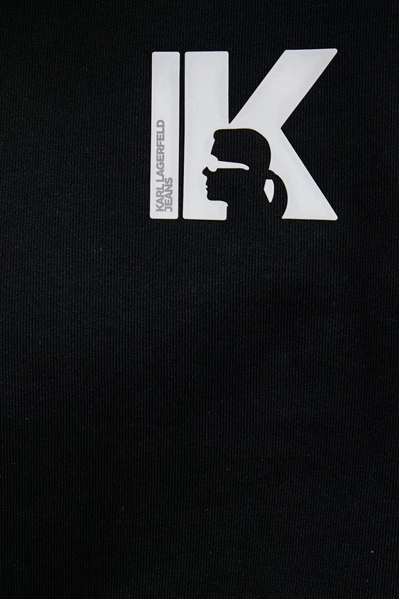 Karl Lagerfeld Jeans mikina s kapucňou dámska bavlnená B2W20037 čierna